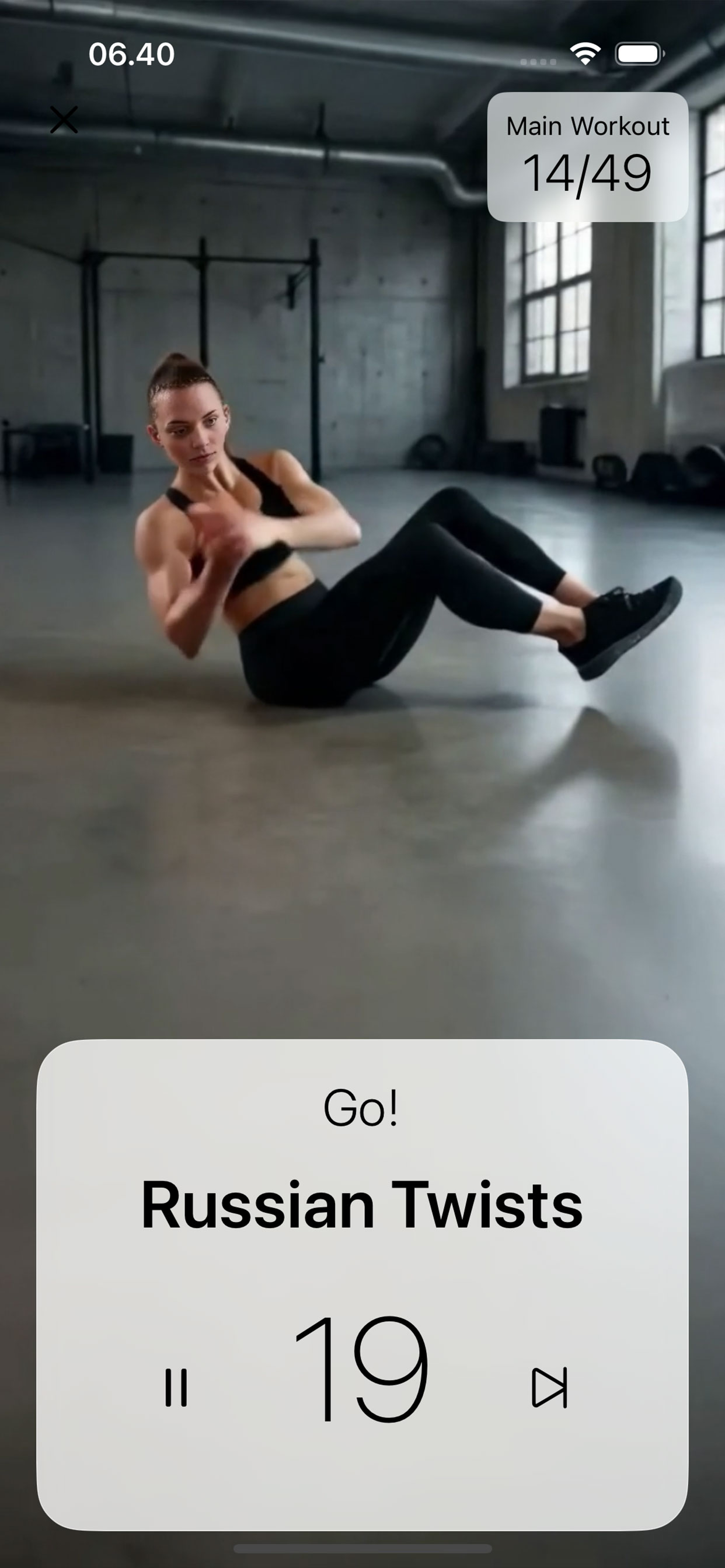 Hiitology Workout Screen